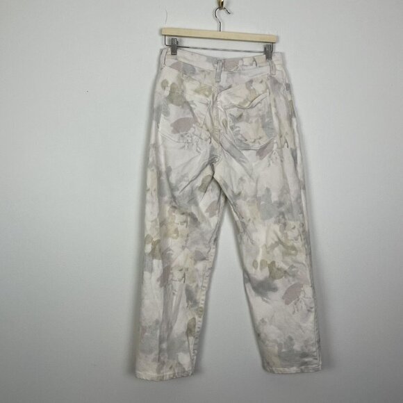 Women's Super High Rise Vintage Straight Jeans Universal Thread Cream Floral 8 - Picture 3 of 7